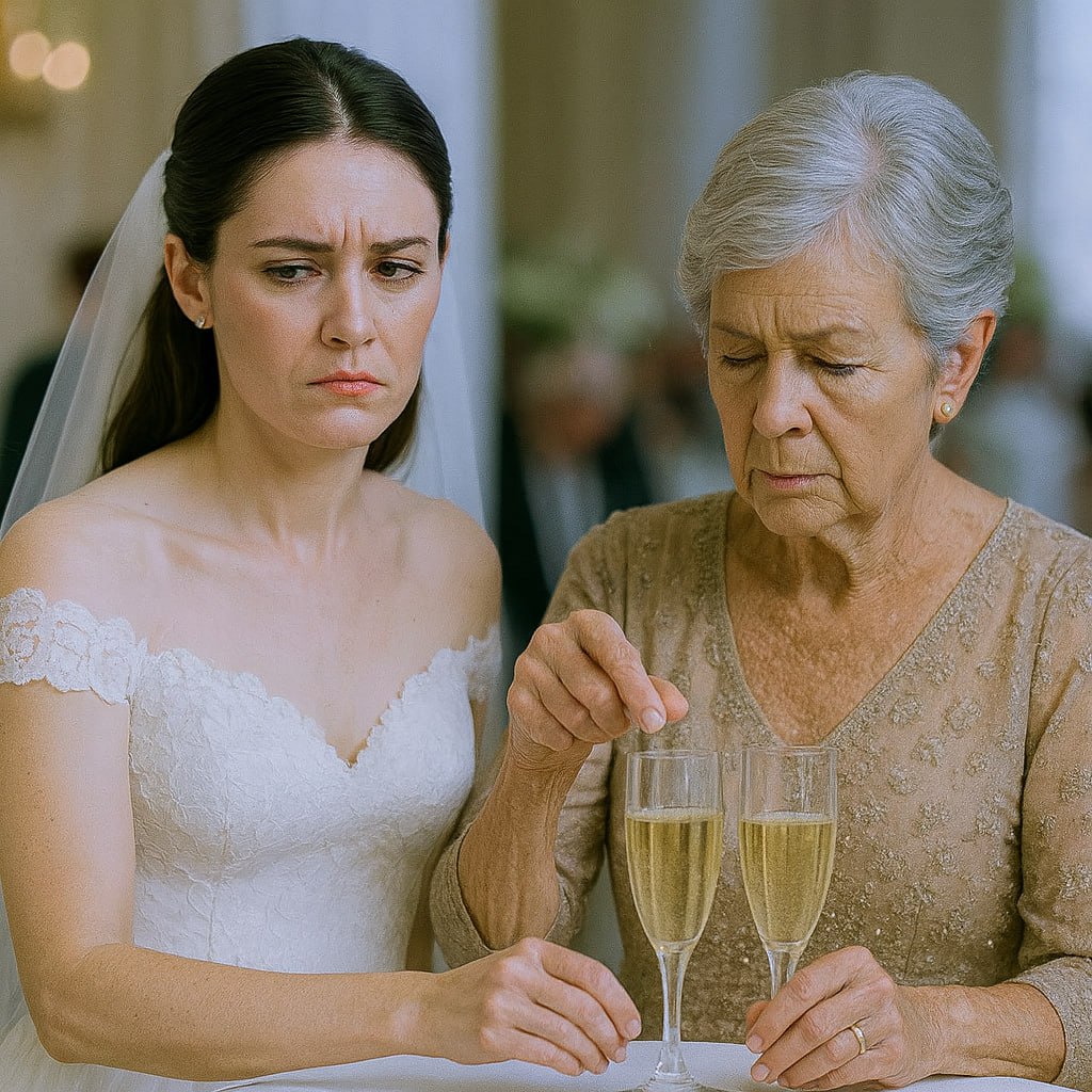 Bei meiner Hochzeitsfeier schob meine Schwiegermutter etwas in meinen Champagner – also tauschte ich die Gläser…
