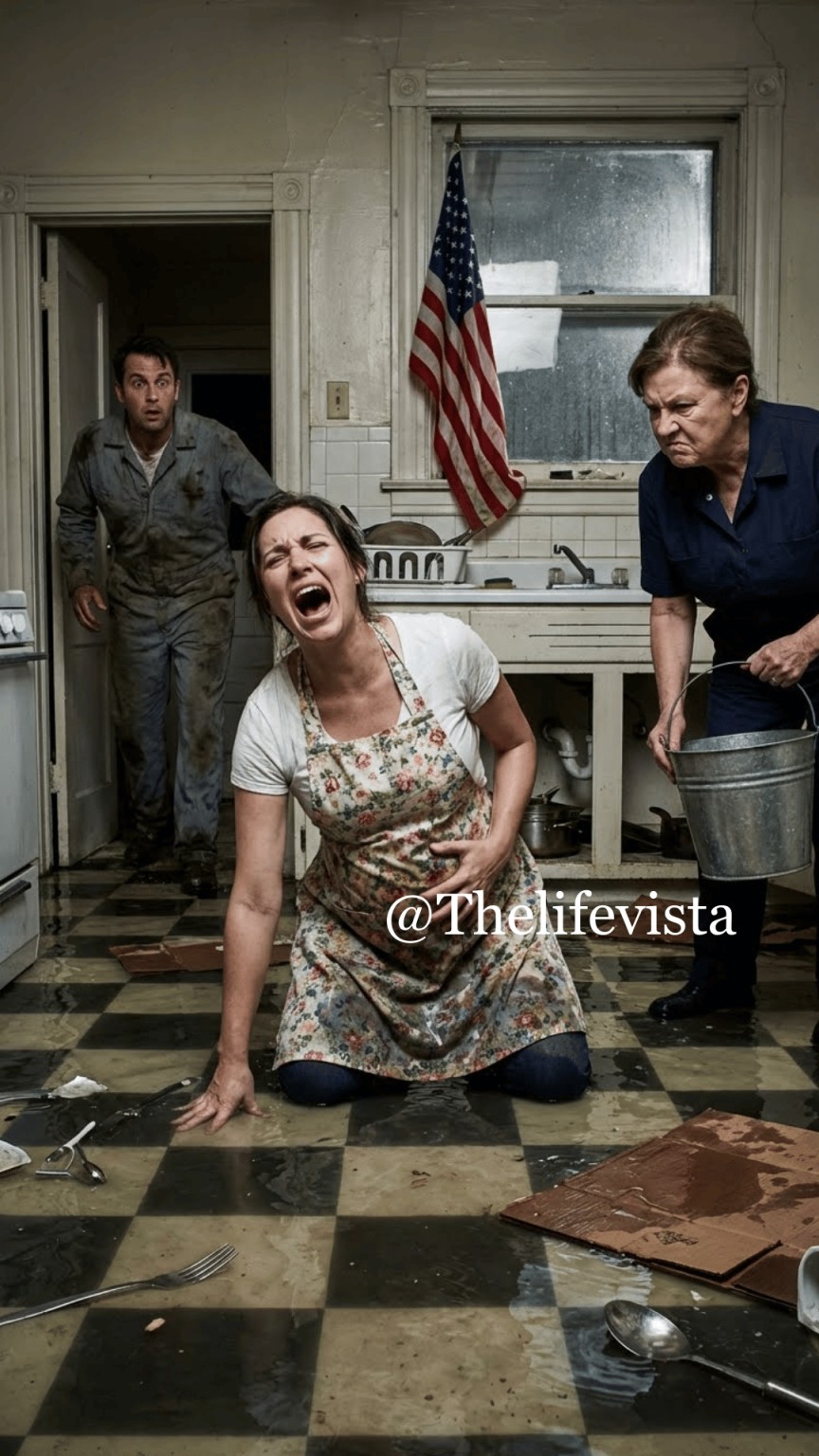 Eight months pregnant, I was cleaning when I accidentally brushed past my mother-in-law. She swore at me, slapped me, and poured dirty mop water over me. I slipped and fell—my water breaking in that moment, and I knew everything was about to change.