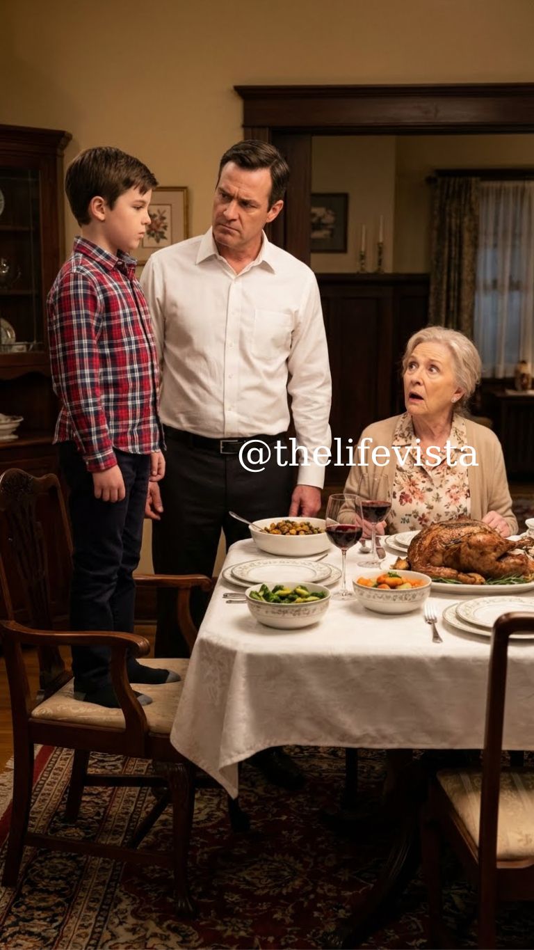 At dinner, my husband lifted his glass and joked, “To the kid who might not even be mine.” His mother laughed. “He does look adopted.” The room chuckled—until my son stood up, calm and steady, and said, “Actually… you’re right.”