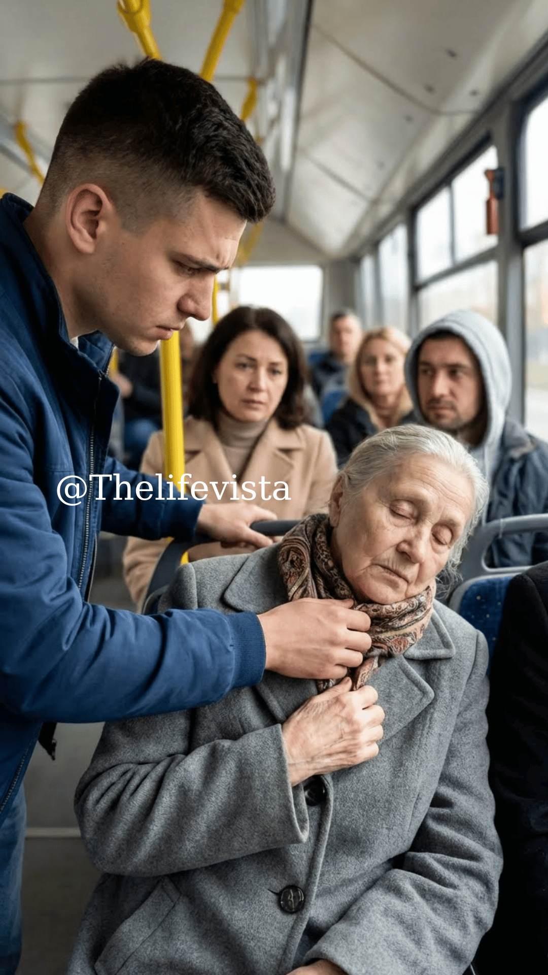 On the bus, an elderly woman harshly criticized a young man for his tattoos, and he ignored her—until something happened that made everyone fall silent.