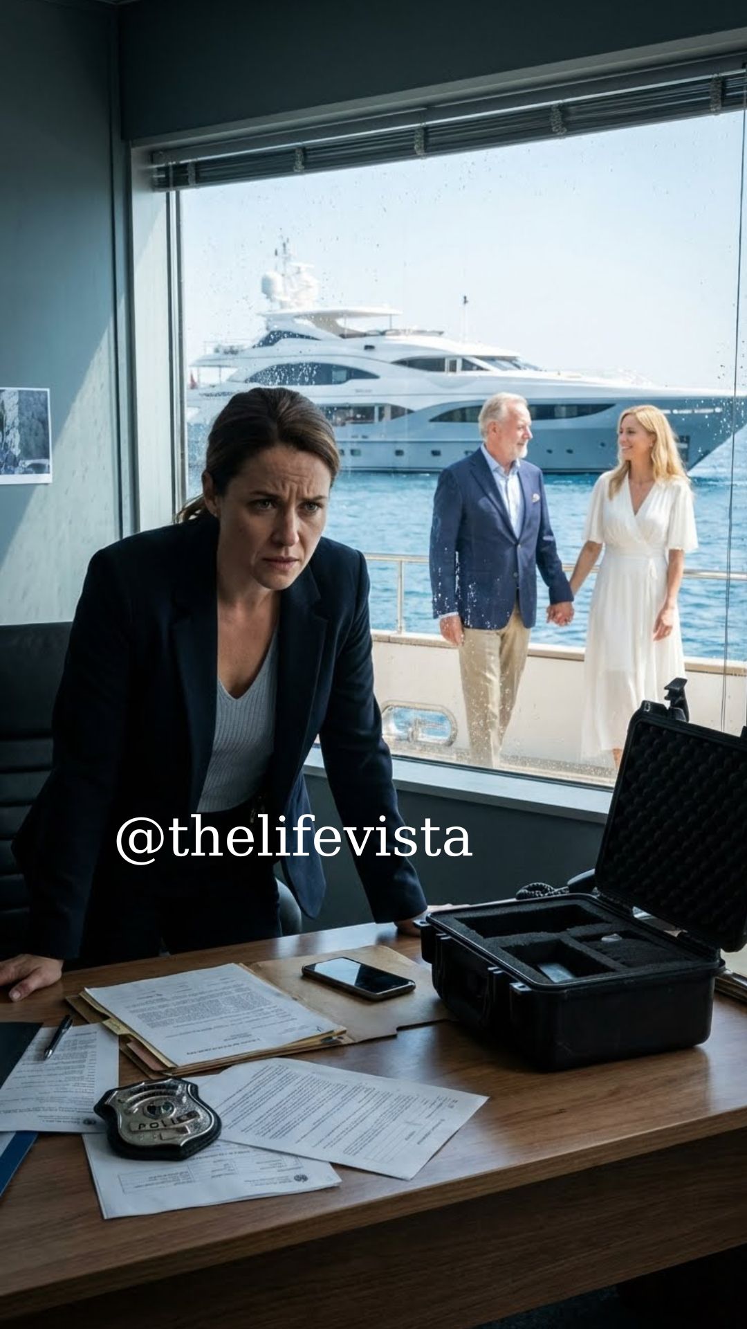 I came home without warning. My mother’s hands were bruised, her eyes dark and exhausted. “Don’t worry about me,” she whispered softly. Something inside me broke. Hours later, I found my father on his yacht, fingers entwined with his lover’s. I opened the safe, set my police badge on the table, and made one call to my attorney. “Erase everything.” From that moment on… the game truly began.