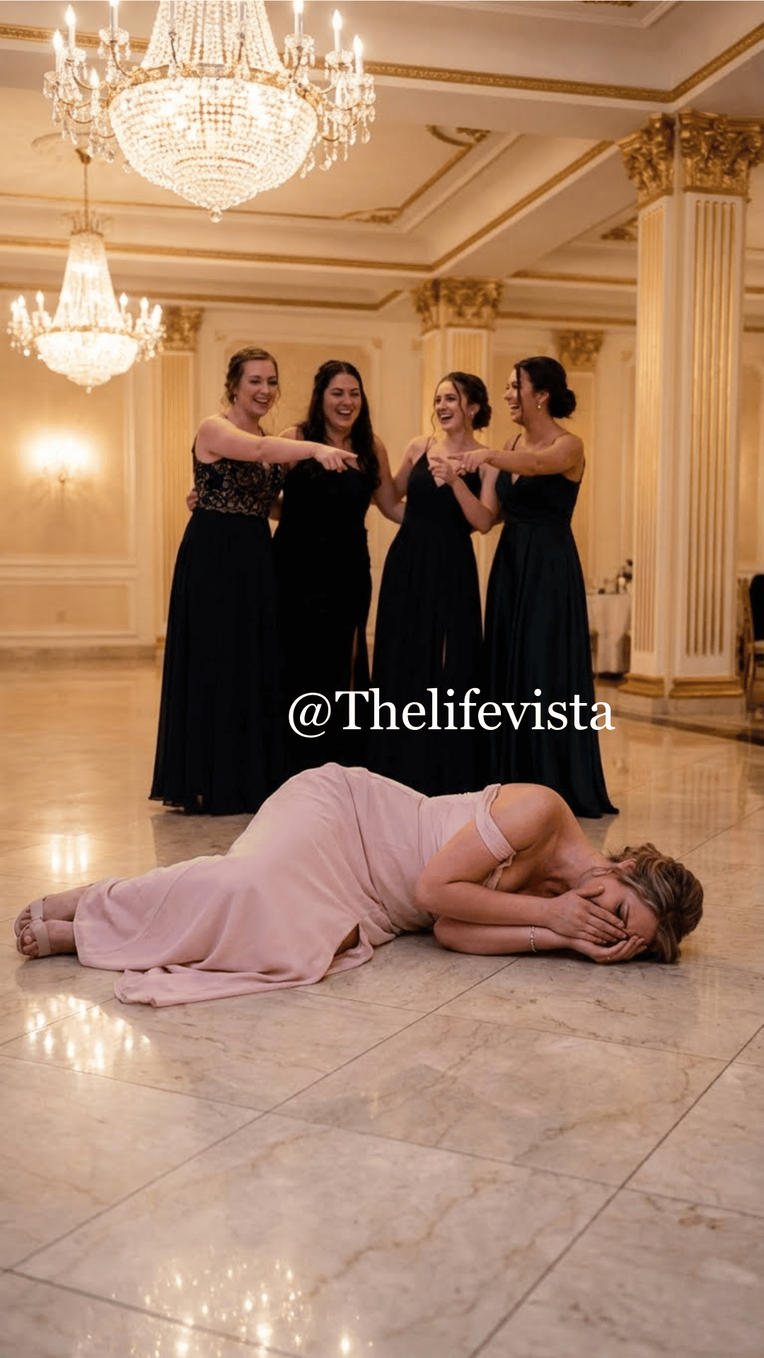 I was sprawled on the icy marble floor when she laughed and said, “Don’t bother crying. People like you should remember where they belong.” My dress was ripped, my hands wouldn’t stop shaking, and all I could manage was a broken whisper: “Please don’t kick me… I’m already hurt.” Then the doors swung open. Heavy footsteps echoed through the room, bringing everything to a halt. And in that moment, I realized the man who had just walked in was my husband—and no one there had any idea who he truly was.