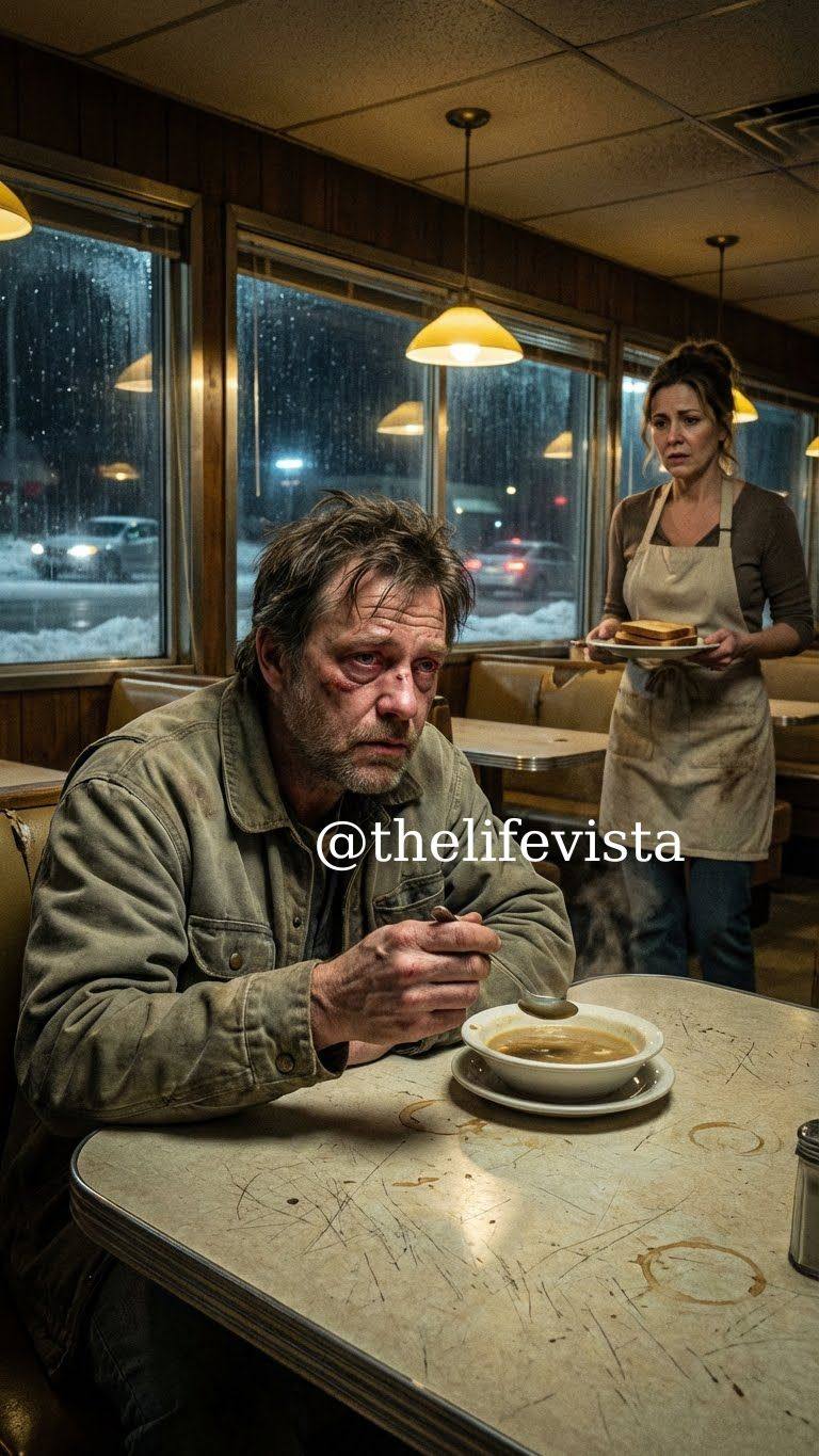 He was the most ruthless food critic alive, stranded in my forgotten town. Our failing diner was his only refuge. I served my father’s beef stew with trembling hands. He sneered. “Is this meant to impress me?” One bite later, his spoon slipped from his fingers. His eyes filled. “This taste,” he whispered, “reminded me of who I used to be.” I stood frozen—because that moment didn’t end a review. It began a reckoning.