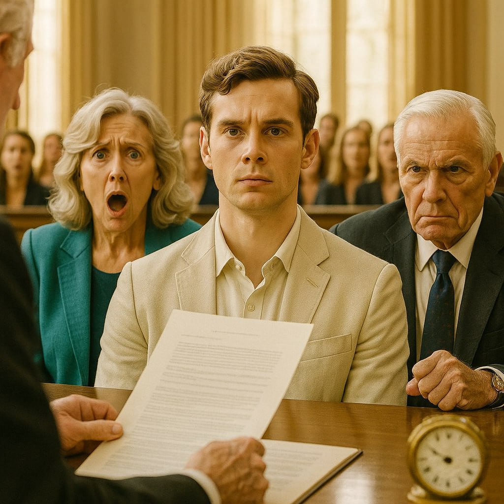 Mein milliardenschwerer Großvater hinterließ mir sein gesamtes Vermögen im Wert von 5 Milliarden Dollar. Die Eltern, die mich mit 18 aus ihrem Leben verstoßen hatten, erschienen zur Testamentseröffnung und grinsten breit: „Natürlich, wir kümmern uns darum.“ Doch als der Richter die nächste Seite verlas, zerbrachen ihre selbstgefälligen Lächeln …