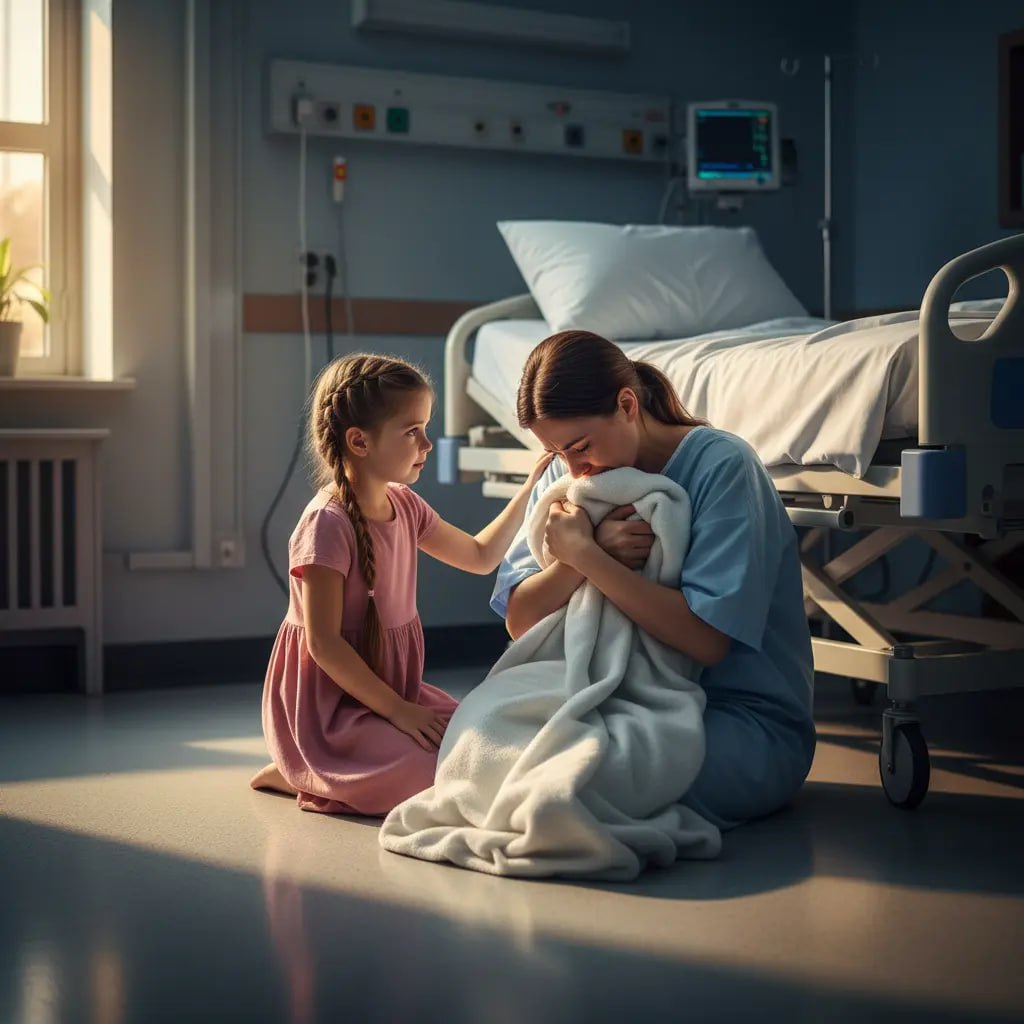 Meine zehnjährige Tochter starrte das Neugeborene an und flüsterte leise: „Mama… wir können dieses Baby nicht mit nach Hause nehmen.“ Verwirrt fragte ich sie: „Warum?“ Ihre Hände zitterten, als sie mir ihr Handy reichte. „Du musst das sehen“, sagte sie. In dem Moment, als ich auf den Bildschirm blickte, knickten mir fast die Knie weg.