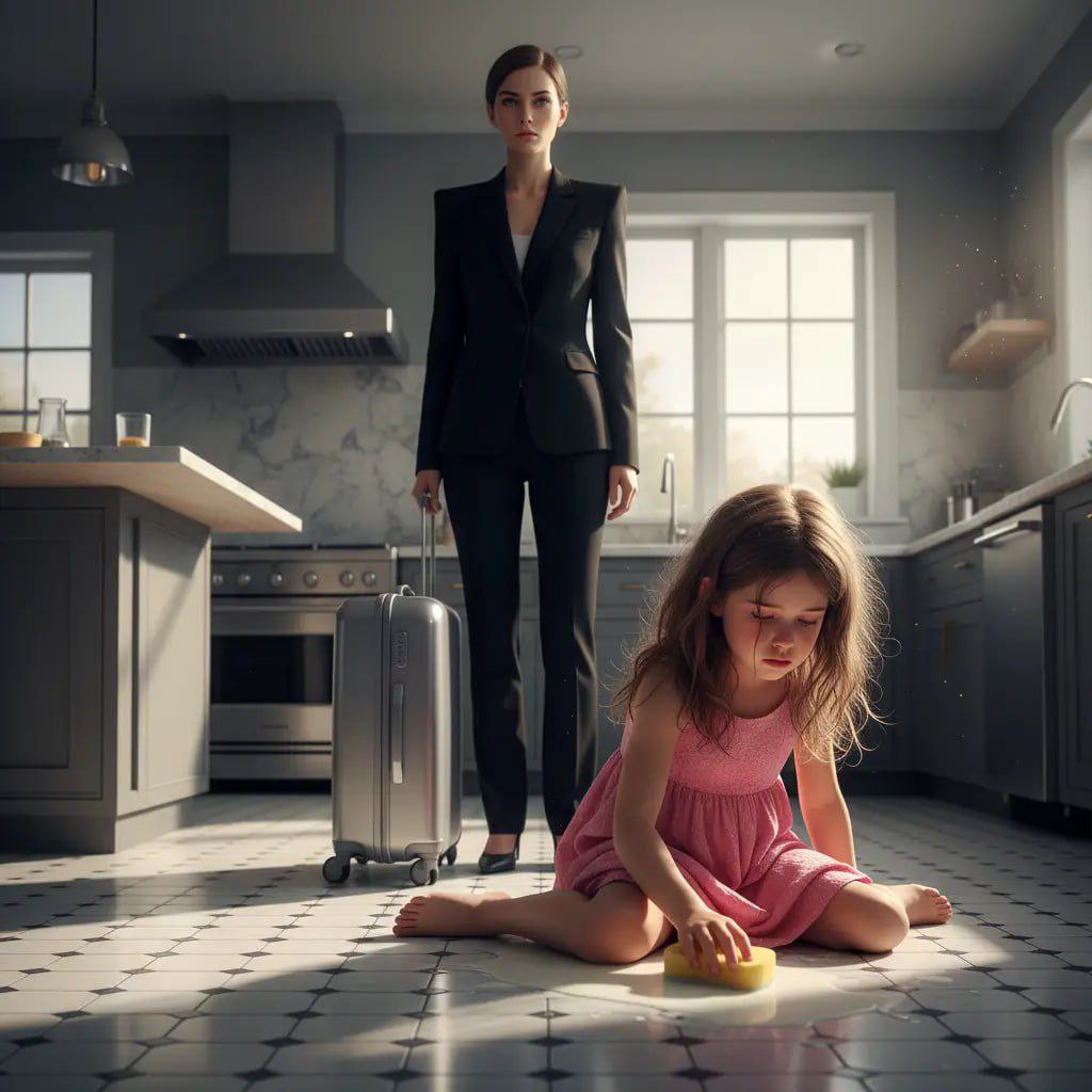 Ich kehrte einen Tag früher von meiner Reise zurück und fand meine neunjährige Tochter allein auf Händen und Knien, wie sie den Küchenboden schrubbte, weil meine Schwiegereltern meinten, sie „brauche Disziplin“.