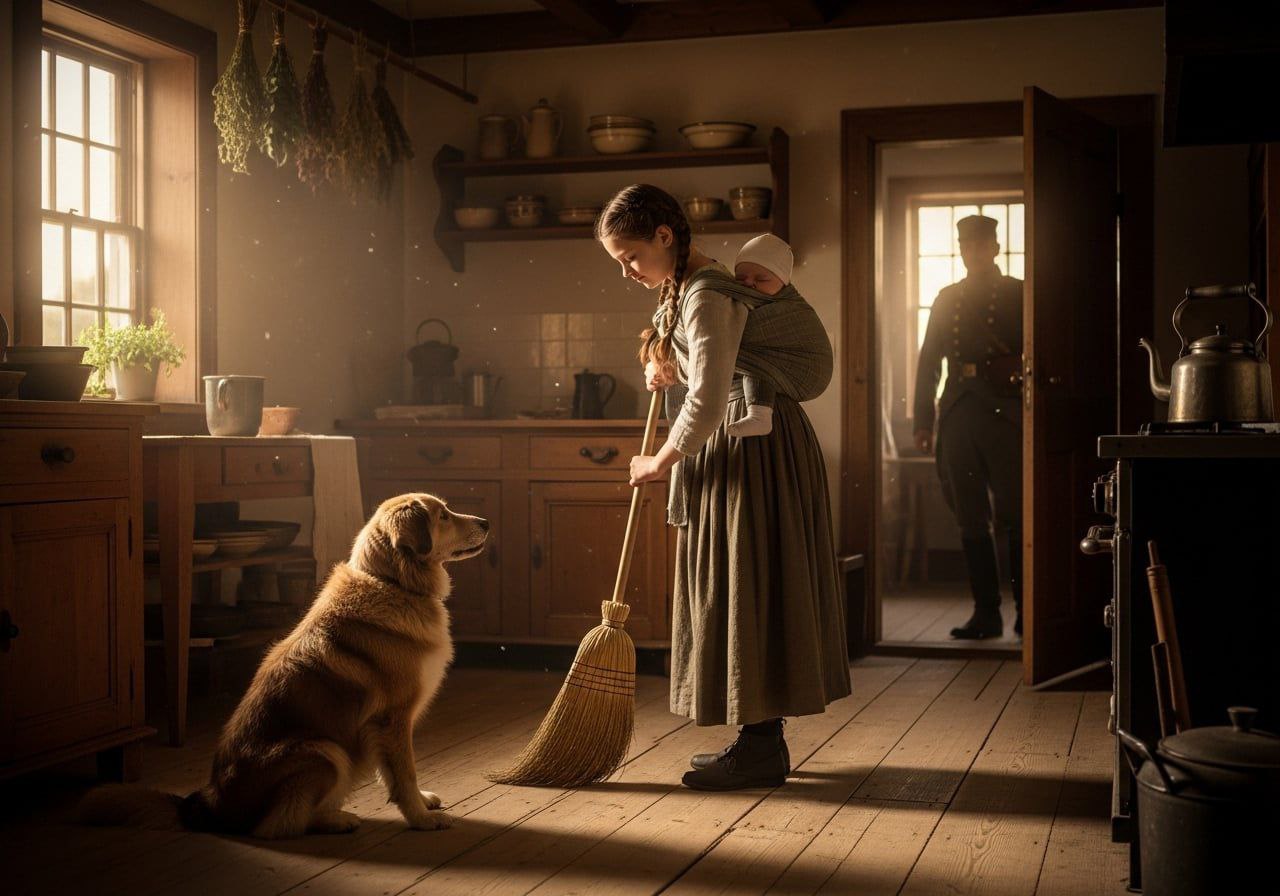 Ein Soldat kehrt von seinem Einsatz zurück und entdeckt seine kleine Tochter, die ganz allein für ihren kleinen Bruder sorgt. Ihr treuer Hund ist zu ihrem Beschützer geworden, während die Stiefmutter schon längst mit ihrem Geliebten verschwunden ist.