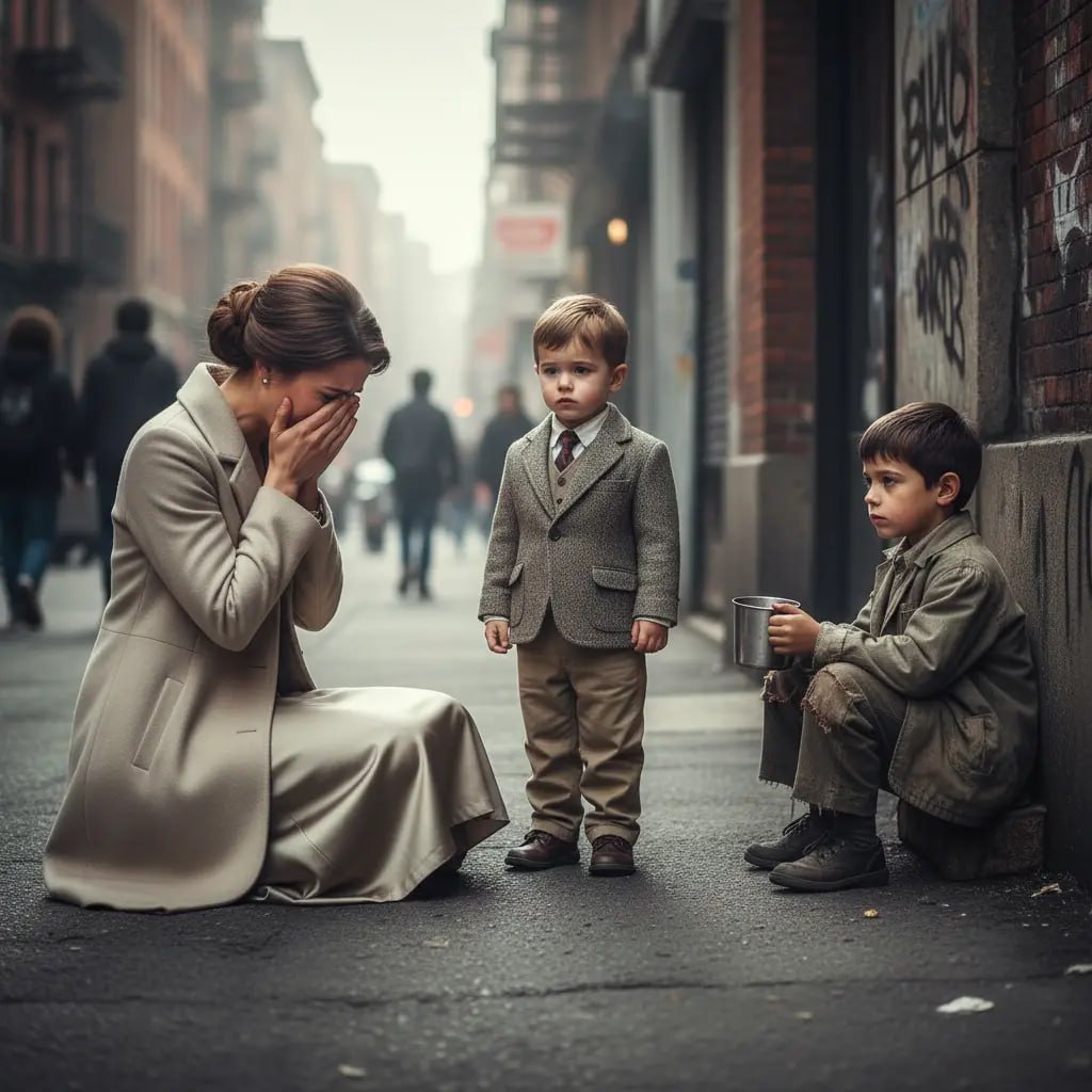 „Mama, er ist mein Bruder!“ – rief der kleine Junge zu seiner Millionärsmutter. Als sie sich umdrehte und die beiden zusammen sah, sank sie auf die Knie und begann zu weinen…
