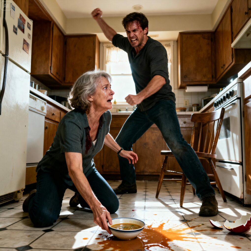 My son beat me up just because the soup wasn’t salted. The next morning he said: ‘My wife is coming for lunch, cover everything up and smile!’ Then he went to the office and when he entered his boss’s room, he turned as pale as chalk.