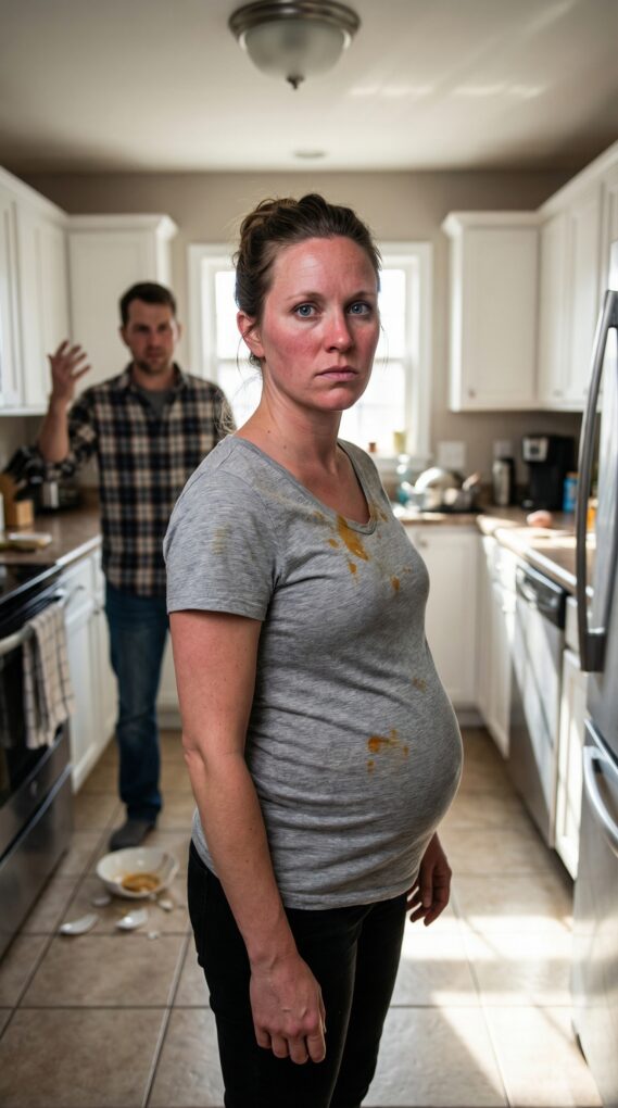 I’m eight months pregnant. My husband slapped me, then dumped a bowl of hot soup over my head because I forgot the salt. “Useless,” he screamed. I didn’t cry. I didn’t beg. I’d endured enough. As the soup dripped down my face, something inside me went cold—and clear. This wasn’t my breaking point. It was the moment I chose a different ending.