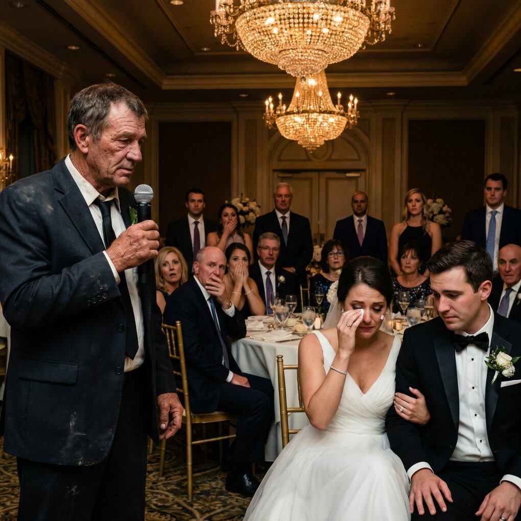 “They don’t belong here,” my mother-in-law whispered, staring at my father’s work-worn hands. “A garbage collector at a wedding like this?” my father-in-law scoffed. I felt my chest tighten—until my dad slowly stepped forward and said, calmly, “Since I’m being asked to leave… I think it’s time I tell you who paid for this wedding.” The music stopped. Every face went pale. And that was just the beginning.