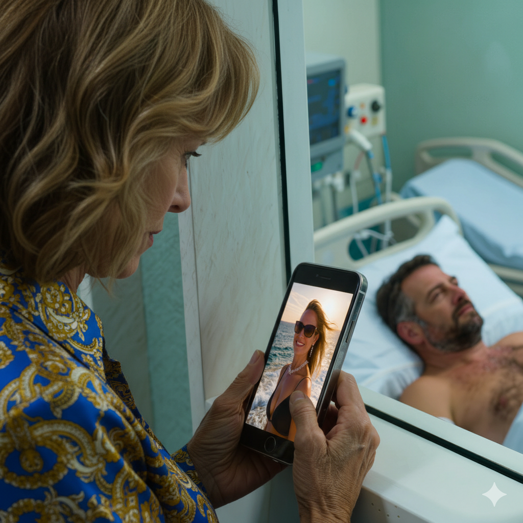 Without warning, I flew straight to Florida after 40 years in uniform—and went numb when I found my son lying alone in the ICU, not a single visitor for two weeks; then the neighbor pointed at my daughter-in-law’s Facebook: champagne photos on a yacht in the Keys. I flipped through $150,000 in yacht rentals, $200,000 in jewelry… then quietly held the power of attorney in my hand. One phone call—and she started to collapse.