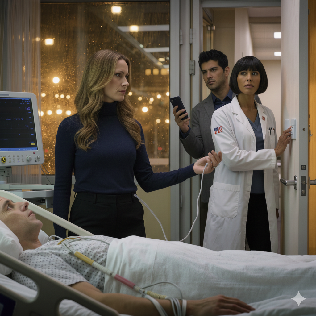 In my hospital room, my daughter yanked the monitor cord and said, “If you’d just agreed to those pages last month, none of this would’ve happened.” The doctor outside heard it all and walked in without raising her voice. “You’re not going anywhere,” she said. “They’re on their way.”