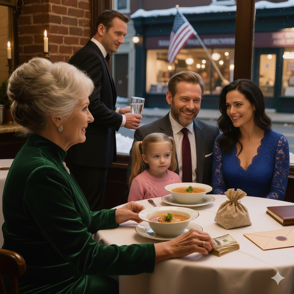 My 9-year-old granddaughter rolled her eyes and said, “You can’t sit with us, Mom said you’re a charity case.” The table burst out laughing, including my son. I stood up and left quietly.