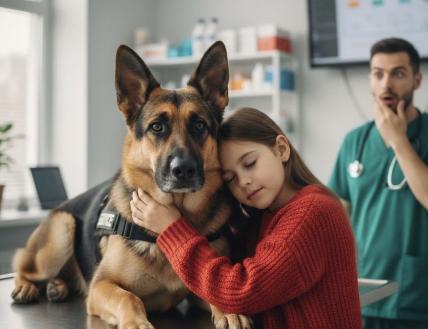 Der Tierarzt bereitete sich darauf vor, einen Diensthund einzuschläfern, nachdem dieser einen Polizisten angegriffen haben sollte – doch im letzten Moment griff ein kleines Mädchen ein, und etwas völlig Unerwartetes geschah.