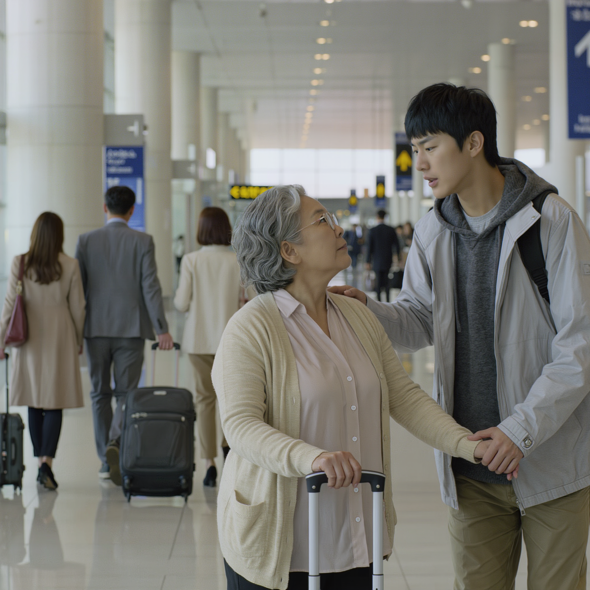 My grandmother paid $30,000 to join our ‘family trip’ to Europe. At the airport, my father looked at her in the eyes and said, ‘I forgot your ticket go home.’ It wasn’t a mistake. It was the plan. I stayed with her. Three weeks later, my parents came back laughing… until they saw me waiting calm, unmoving beside a man they didn’t recognize… and suddenly nobody was smiling.