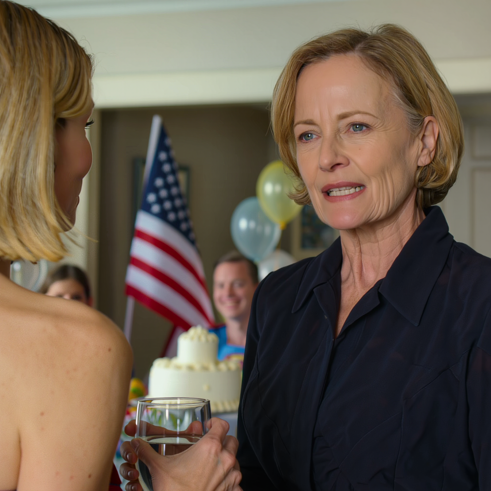 At my daughter’s birthday in a Phoenix suburb, my mother-in-law slipped powder into my drink—so I stood up, smiling…and in that exact moment, I knew this party had never been only about the tiny candles on a rushed sheet cake. The air smelled like vanilla frosting and plastic balloons, kids sprinted across the backyard, pop music hummed low from a speaker near the ice chest—everything looked so perfectly suburban that anyone would’ve called it peaceful.