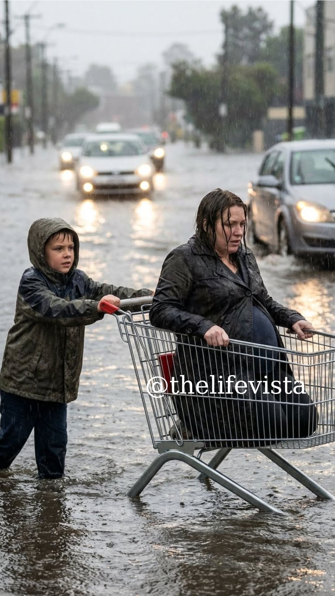 As cars sped past a pregnant woman stranded in a flooded street, a homeless twelve-year-old boy stepped out of the rain to help her. Days later, a black SUV pulled up to the soup kitchen—and he froze.