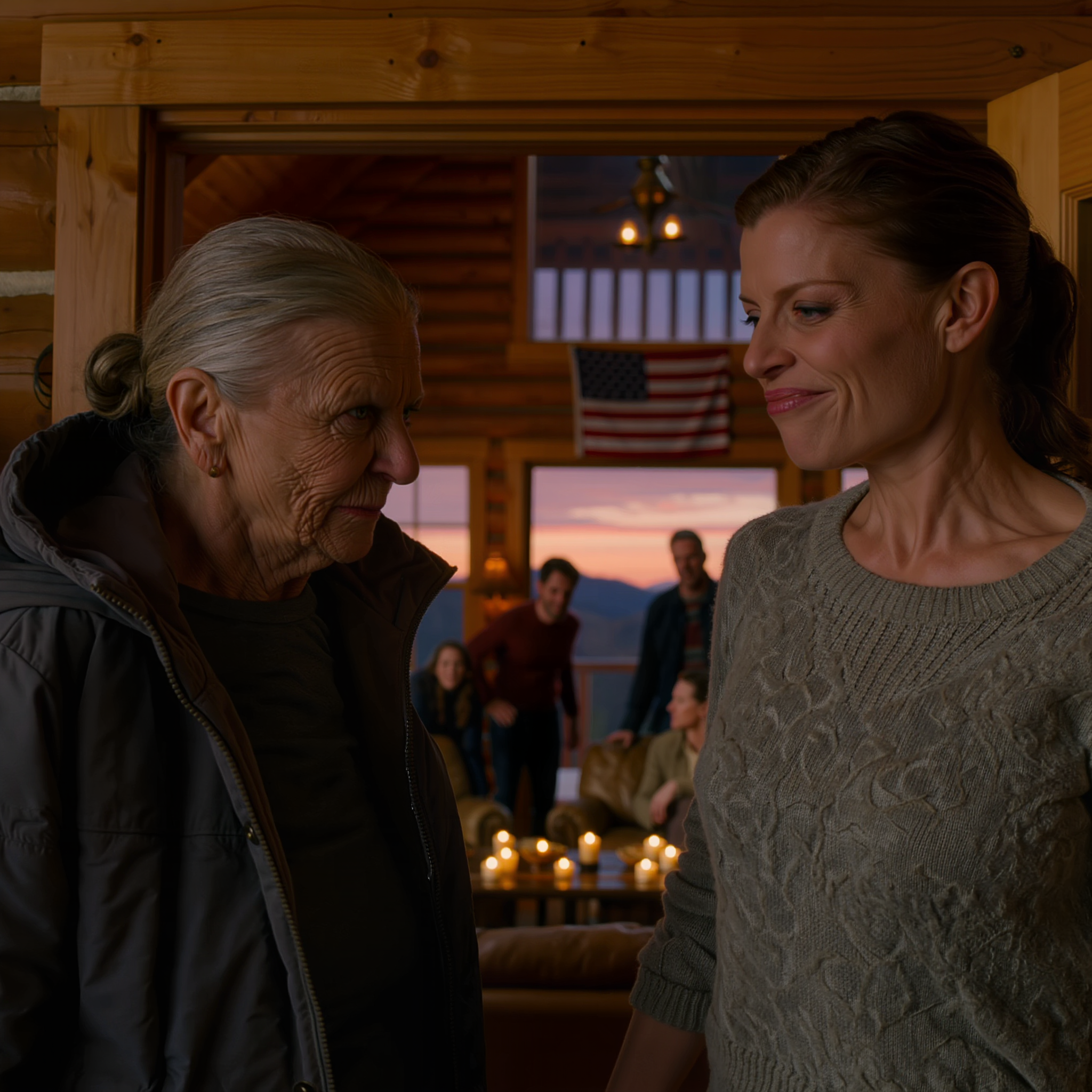 On the first night of my retirement, I drove five hours back to my cabin in the Rockies and found three unfamiliar cars in my yard, strangers throwing a party inside the log home I built with my own hands, and my daughter-in-law Sharon coldly calling the police to shove me out like an intruder, but the moment they walked in was the part that flipped the whole night and I still remember the feeling like ice running straight down my spine.