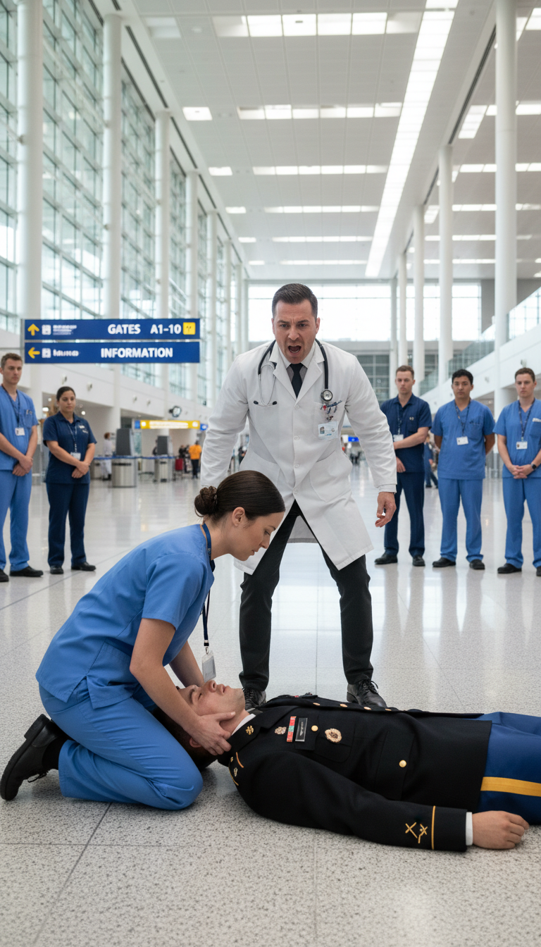 “Step away, Rookie – What the f*ck are you doing!” Rookie Nurse Gave CPR to a Marine General at the Airport — Then He Spoke Her Combat Medic Call Sign…