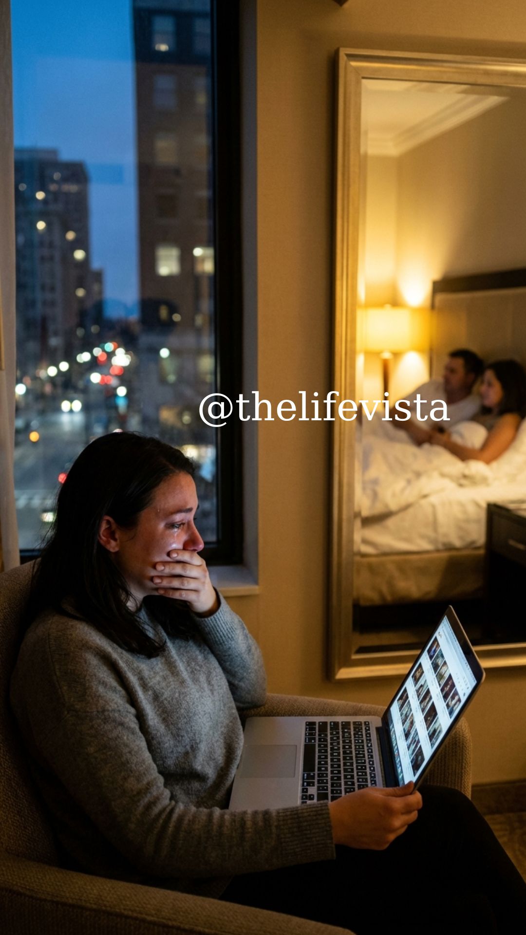 I borrowed my husband’s laptop for a Zoom call when a hotel confirmation email caught my eye. Inside were photos of him—shirtless and smiling—but in the mirror’s reflection was the woman beside him, someone I recognized instantly for a devastating reason.