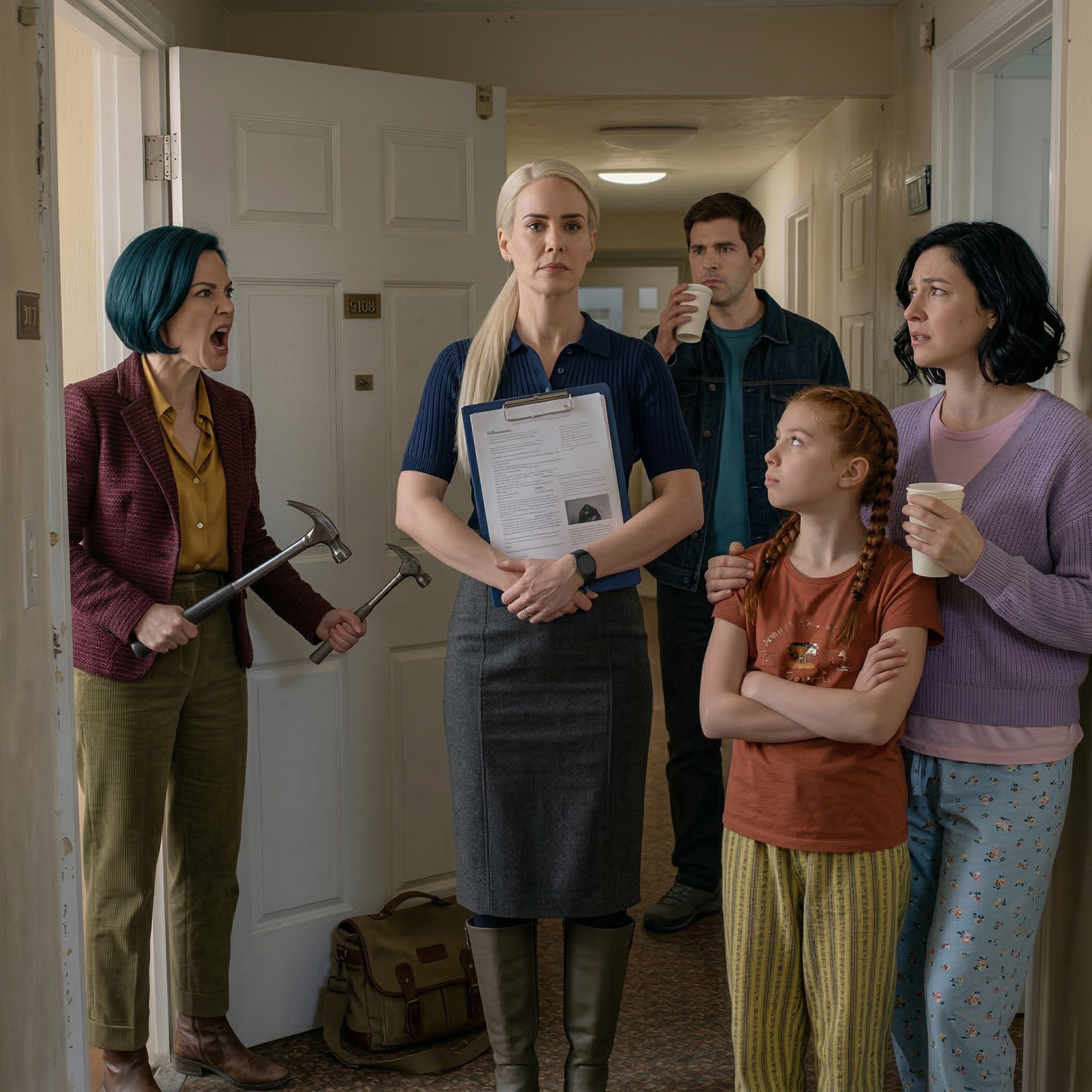 “Break down the door, this is our family’s apartment!” That was what my mother screamed a little after six in the morning, crowbar in hand, out in the narrow hallway of the place I bought with my VA loan. My sister stood beside her in pajama pants and anger, and my father hovered a step back with a paper coffee cup like he had shown up for a show instead of a break-in.