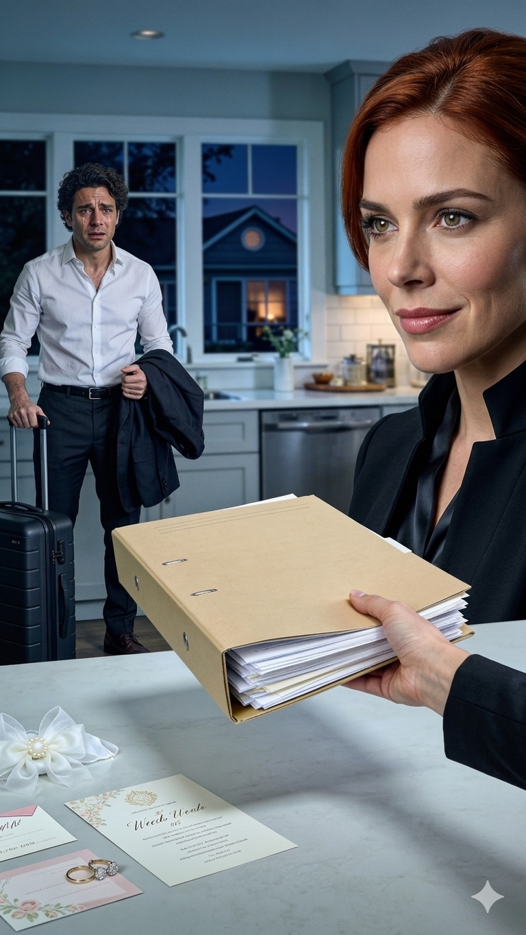 誓いの言葉を交わすはずの7日前、彼の親戚が彼をフロリダへ急行させました。彼はよそよそしく戻ってきて、結婚式を中止すると告げました。私は事前に用意しておいたファイルを静かに彼に手渡しましたが、彼がそれを開けた途端、顔を曇らせました。