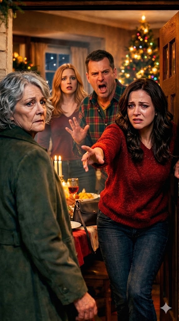 聖誕節晚上，我女兒拒絕我，而她的公婆們則圍坐在桌旁笑著。我說「知道了」，然後沒引起任何場面就離開了——接著一聲絕望的喊叫把我拉回了同一個門口。這次，我不是那個不受歡迎的客人……我是唯一能阻止一切崩潰的人。  雪像糖霜一樣黏在排水溝上，整個社區瀰漫著松樹和木煙的味道。我站在布莉安娜的門廊上，一手拿著錫箔蓋的砂鍋，一手提著小禮物袋，聽著笑聲從門縫傳來——女兒的笑聲，明亮而輕鬆，是我幾個月來第一次聽到對我說的笑聲。  我還是按了門鈴。  腳步聲。鎖頭咔嗒一聲。布莉安娜把門開得剛好讓她的臉露出來。她看起來並不驚訝。她看起來很不耐煩，就像我是個學會走路的垃圾電話。  她的頭髮是鬆散的捲髮，妝容完美，聖誕毛衣嶄新整齊——胸前繡著馴鹿圖案。她靠在門框上，翻了個白眼。  「我們不想讓你在這裡，」她說。 我 一瞬間動彈不得。門廊的燈光捕捉了我呼吸的霧氣，讓它變得像幽靈般。裡面，我可以看到餐桌：伊森的家人圍著桌子，酒杯高舉，盤子已經半滿。伊森——我的女婿——坐在主位，彷彿他從出生地就在那裡。一個穿紅襯衫的人仰頭大笑。  布莉安娜順著我的目光看去，露出一抹壞笑，彷彿看到我看到這一切才是重點。  「你不能就這樣出現，」她補充道。「經歷了這麼多，我不會。」  「一切」是她現在不想聽細節時會用的詞。一切都意味著我拒絕為伊森的「商業冒險」做擔保貸款。所有這些都代表我要求看文件。這一切意味著我告訴她，當房租拖欠卻沒拖延時，我不能一直幫忙。  我吞下痛楚，試著保持冷靜。「我帶了晚餐。我以為……現在是聖誕節。」  布莉安娜的眼神變得堅定。「媽媽，拜託。別把事情搞得太戲劇化。」 裡面 傳來一陣笑聲，讓我胃部翻騰。伊森的媽媽朝門口看了一眼，看到我，然後轉回頭，露出一個笑容，好像我是個她不必大聲說出來的笑話。  我緩緩點了點頭，彷彿有人給我指示。我的手在顫抖，但聲音卻沒變。「知道了。」  布莉安娜沒有軟化。她沒有道歉。她只是關上了門。  鎖頭的喀嚓聲聽起來是決絕的。  我又站了兩口氣，盯著畫著的木頭，然後轉身走向我的車。砂鍋菜沉甸甸地放在我腿上，我開車到街區盡頭，停在一棵光禿禿的楓樹下。我的手機震動著，收到妹妹的簡訊：最近怎麼樣？  我沒接。我只是坐著，看著布莉安娜窗外透出的溫暖光芒，彷彿是我不被允許進入的生活。  十分鐘後，前門猛地被撞開，撞到牆壁。  在寒冷的夜風中，有人喊著我的名字。  「瑪麗索爾！瑪麗索·維加——拜託！」…待續於