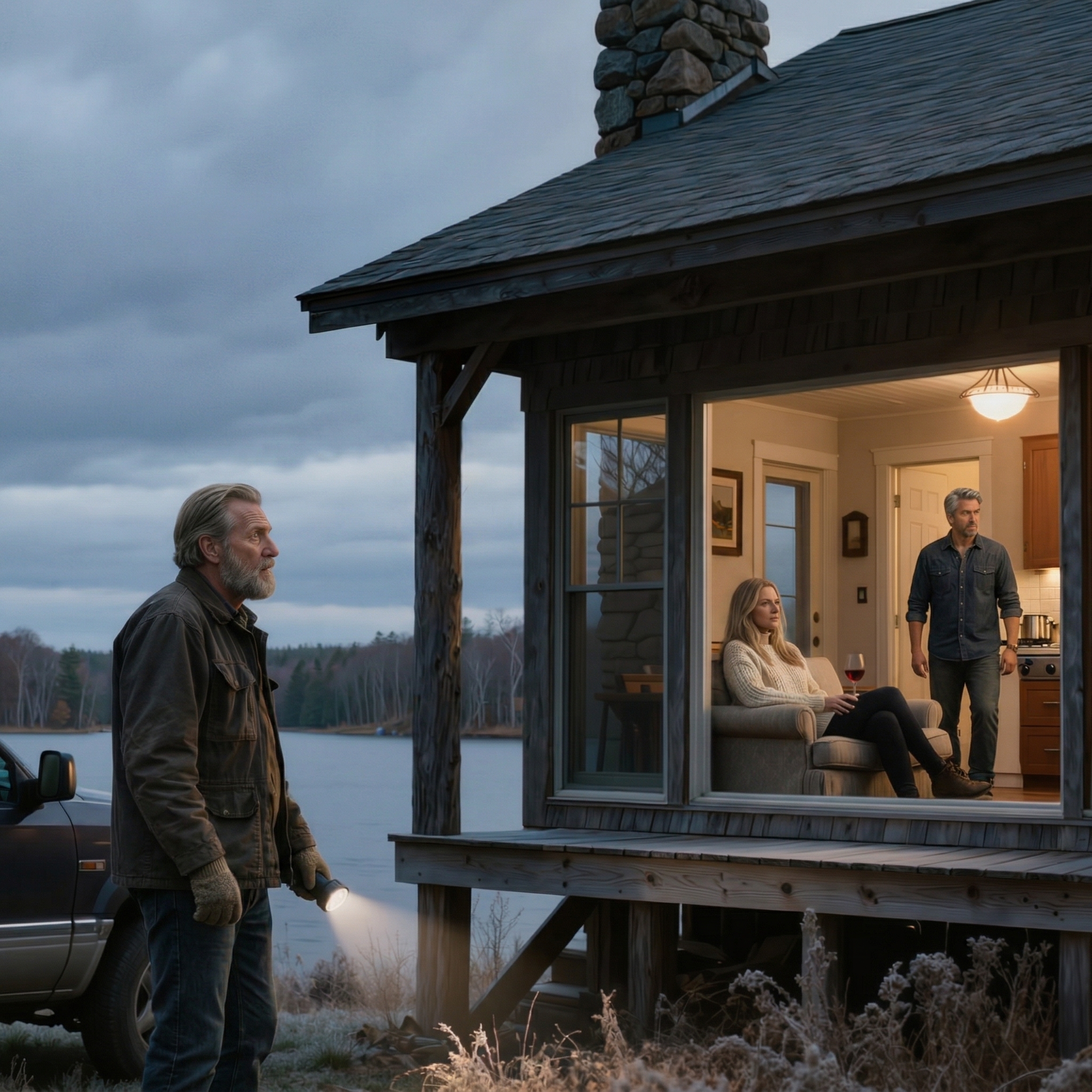 Three months after burying my only son, I drove back to the lakehouse in Vermont that I built for him with my own hands on a bitter November morning… but the moment I turned onto the gravel road and saw the lights on inside, I froze, and when I opened the hidden camera system he never knew existed, I realized some people come to a funeral for reasons that have nothing to do with goodbye
